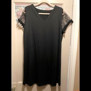 Women’s short sleeve black dress V neck NEVER WORN